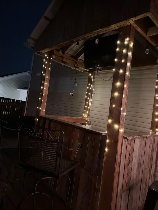 patio at twilight with fence