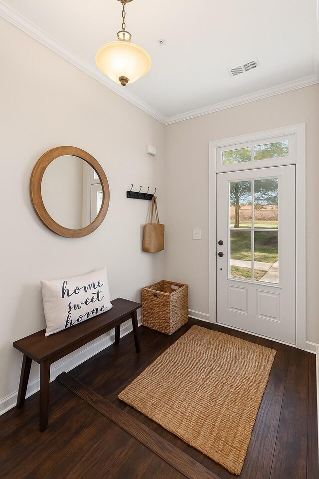 248 Kinsale Dr End Unit, End Unit, Spring Hill, TN 37174 - doorway to outside featuring ornamental molding, wood finished floors, and baseboards