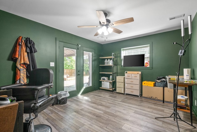 996 Gratton Rd, Clarksville, TN 37043 - home office with healthy amount of natural light, wood finished floors, and french doors