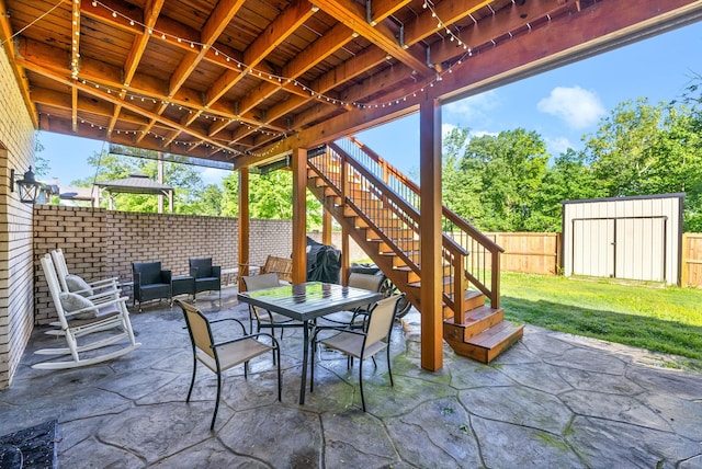 996 Gratton Rd, Clarksville, TN 37043 - view of patio featuring stairs and outdoor dining space