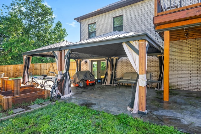 996 Gratton Rd, Clarksville, TN 37043 - view of patio with a gazebo and french doors