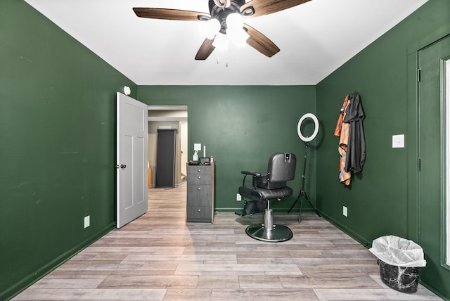 996 Gratton Rd, Clarksville, TN 37043 - office space featuring ceiling fan, light wood-type flooring, and baseboards