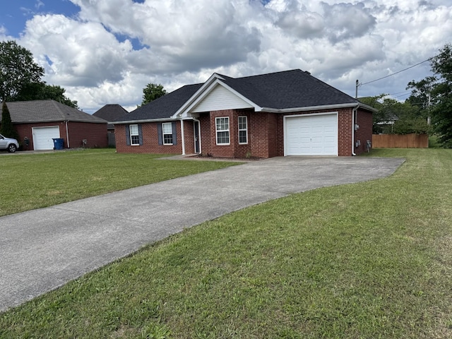 9104 Eddystone Ct, Smyrna, TN 37167 - ranch-style home with driveway, a garage, brick siding, and roof with shingles