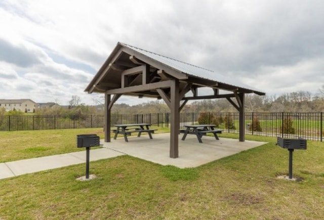 view of community with a gazebo