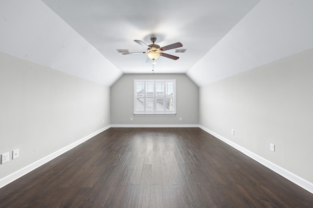 4085 Liberton Way, Nolensville, TN 37135 - bonus room featuring ceiling fan, dark wood-type flooring, lofted ceiling, and baseboards