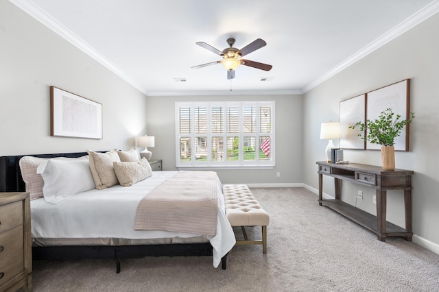 4085 Liberton Way, Nolensville, TN 37135 - bedroom with crown molding, baseboards, carpet flooring, and ceiling fan