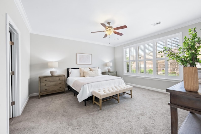 4085 Liberton Way, Nolensville, TN 37135 - bedroom featuring carpet floors, baseboards, ornamental molding, and a ceiling fan