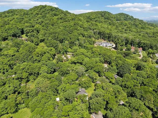 aerial overview of property's location with a heavily wooded area