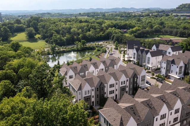 aerial view of a nearby body of water