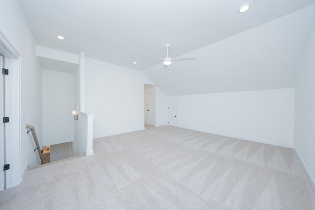 5329 Bridgemore Blvd, Murfreesboro, TN 37129 - additional living space with carpet flooring, lofted ceiling, recessed lighting, and ceiling fan