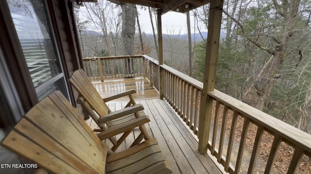 2819 Pine Haven Dr, Sevierville, TN 37862 - wooden deck featuring a mountain view