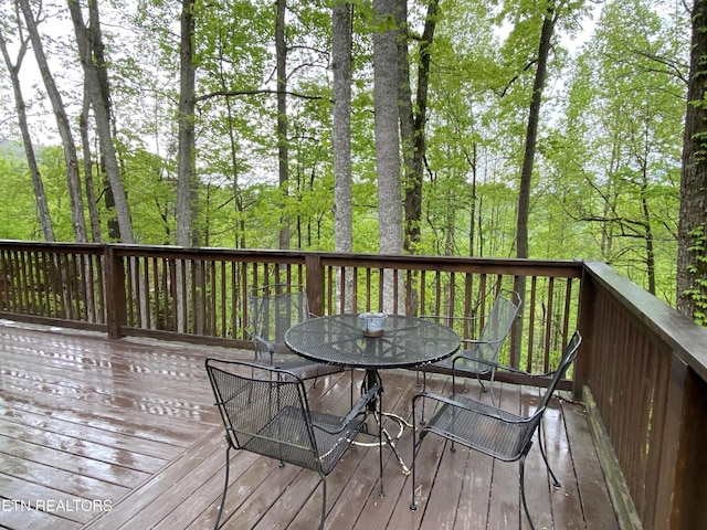 518 Deer Path Ln, Gatlinburg, TN 37738 - wooden terrace featuring outdoor dining space