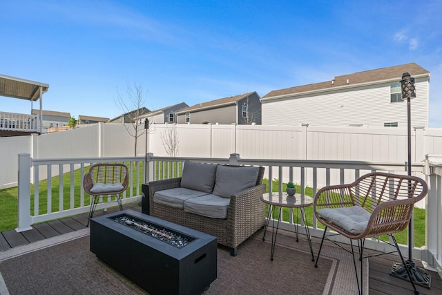 2720 Thornton Grove Blvd, Nashville, TN 37207 - view of patio with a wooden deck and an outdoor living space with a fire pit