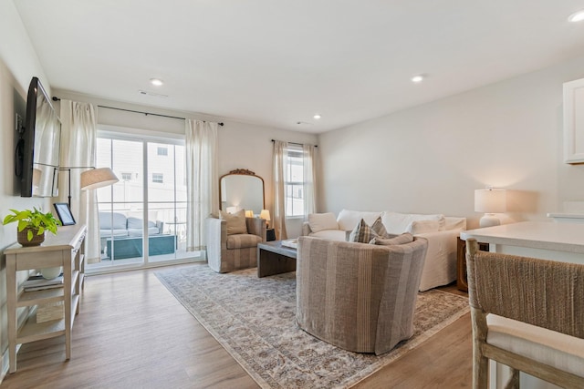 2720 Thornton Grove Blvd, Nashville, TN 37207 - living room featuring light wood-style floors and recessed lighting