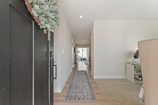 2720 Thornton Grove Blvd, Nashville, TN 37207 - hall featuring light wood finished floors, baseboards, and recessed lighting