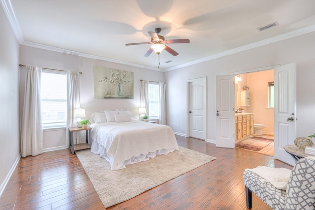 1008 Beverly Ln, Spring Hill, TN 37174 - bedroom featuring wood-type flooring, multiple windows, ornamental molding, and baseboards