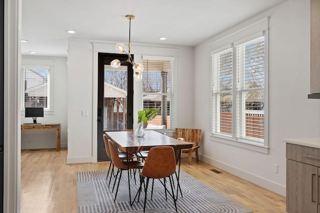 6003B Pennsylvania Ave, Nashville, TN 37209 - dining area featuring healthy amount of natural light, light wood finished floors, baseboards, and recessed lighting