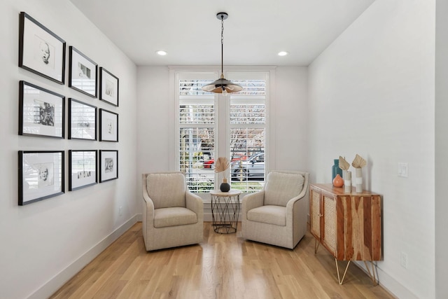 6003B Pennsylvania Ave, Nashville, TN 37209 - sitting room with light wood-style flooring, baseboards, and recessed lighting