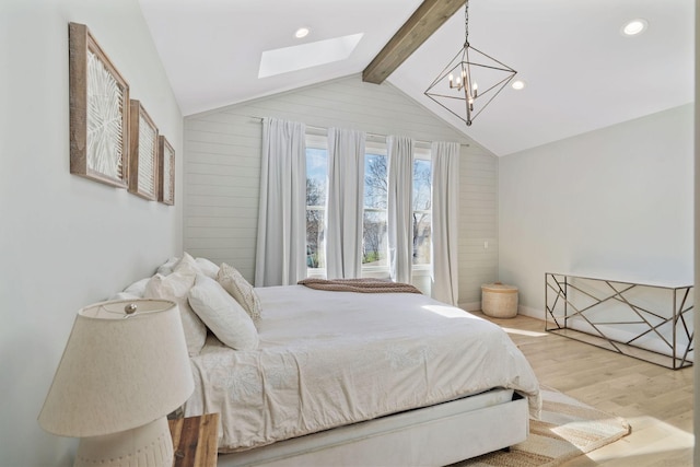 6003B Pennsylvania Ave, Nashville, TN 37209 - bedroom with a skylight, a chandelier, wood finished floors, and recessed lighting