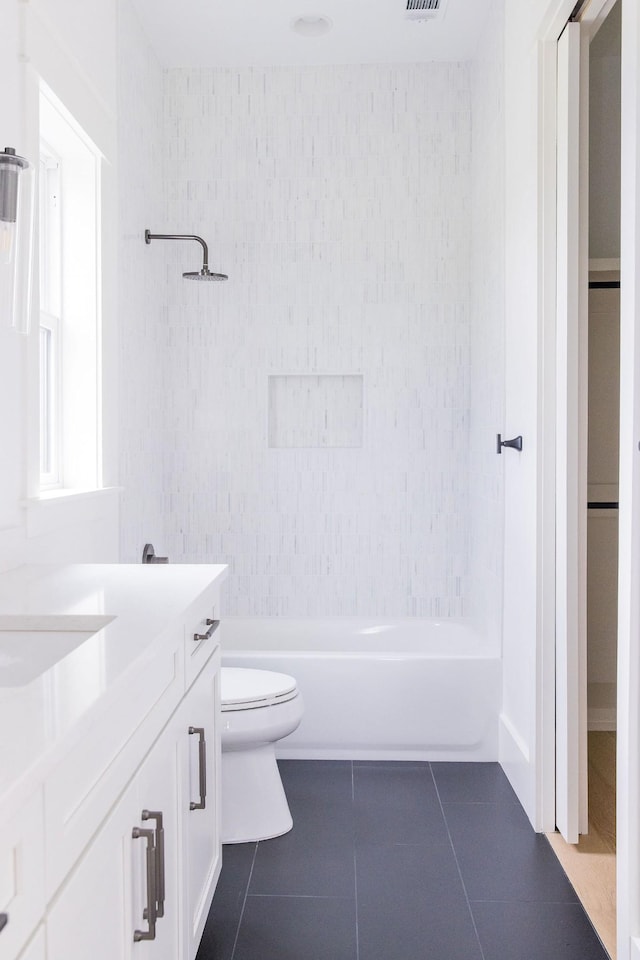 2576 Goose Creek Byp, Franklin, TN 37064 - bathroom with tile patterned flooring, toilet, vanity, and washtub / shower combination