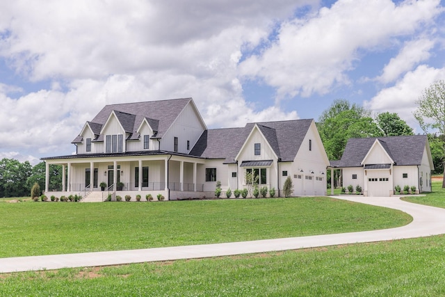 2576 Goose Creek Byp, Franklin, TN 37064 - modern farmhouse with board and batten siding, a porch, and a front yard