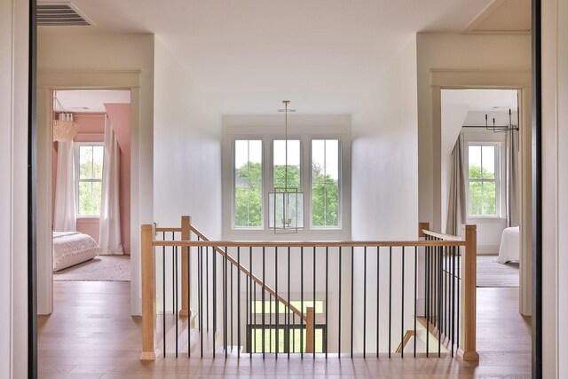 2576 Goose Creek Byp, Franklin, TN 37064 - hall featuring an upstairs landing, wood finished floors, and healthy amount of natural light