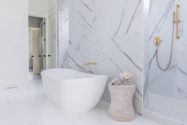2576 Goose Creek Byp, Franklin, TN 37064 - full bath featuring a freestanding tub and a marble finish shower