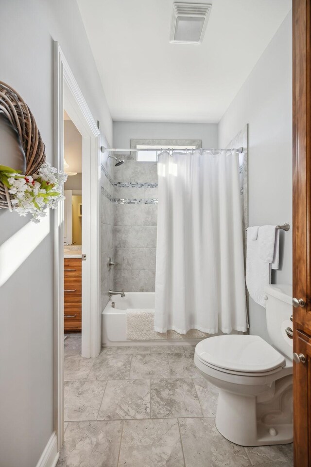 6611 Arno College Grove Rd, College Grove, TN 37046 - bathroom with toilet, shower / bath combo, and vanity