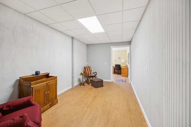 6611 Arno College Grove Rd, College Grove, TN 37046 - living area with light wood-style floors and a paneled ceiling