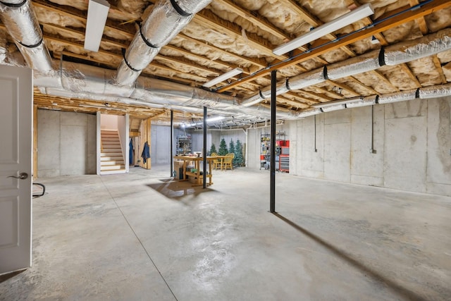 6611 Arno College Grove Rd, College Grove, TN 37046 - unfinished below grade area featuring stairway