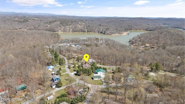 338 Lindsey Mill Cir, Rocky Top, TN 37769 - aerial view of property and surrounding area with a large body of water and a forest