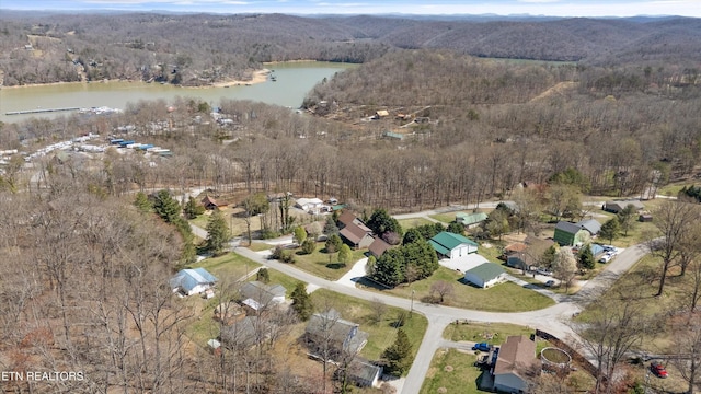 338 Lindsey Mill Cir, Rocky Top, TN 37769 - aerial view of property and surrounding area with a forest and a nearby body of water