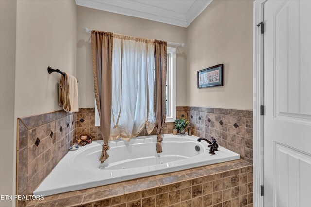 5606 Bridgehampton Dr, Powell, TN 37849 - full bath with ornamental molding and a jetted tub