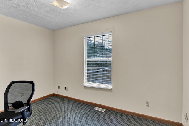 2406 Rowena Ln, Knoxville, TN 37931 - unfurnished office featuring carpet floors, baseboards, and a textured ceiling