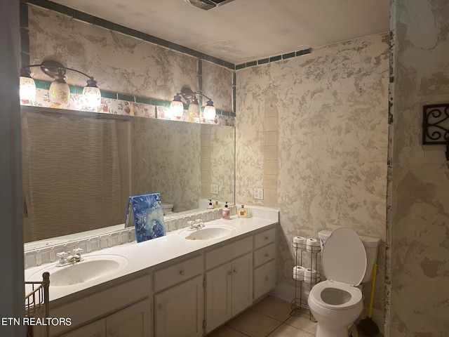 1939 Pinewood Cv, Cleveland, TN 37312 - full bathroom featuring toilet, tile patterned flooring, and double vanity