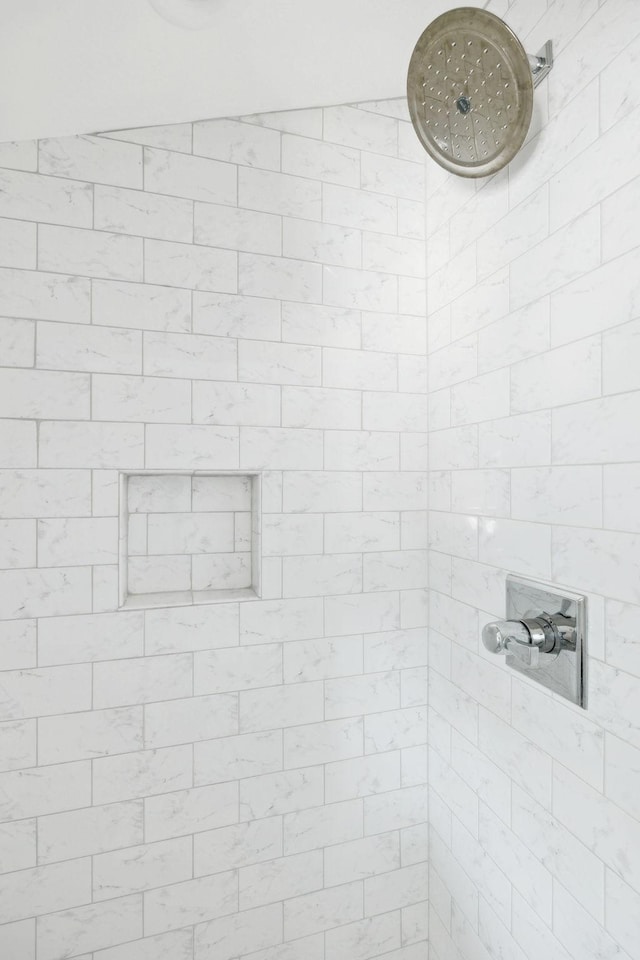 bathroom view of tiled shower