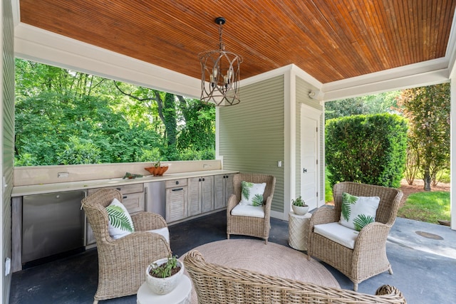 view of patio / terrace featuring exterior kitchen