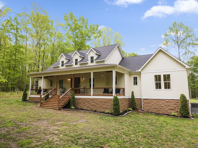 12684 US Highway 41, Tracy City, TN 37387 - view of front of home with a shingled roof, a front lawn, and covered porch