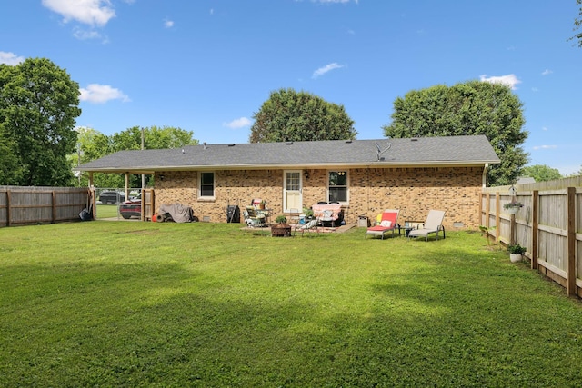 405 Mockingbird Dr, Mount Pleasant, TN 38474 - rear view of house with brick siding