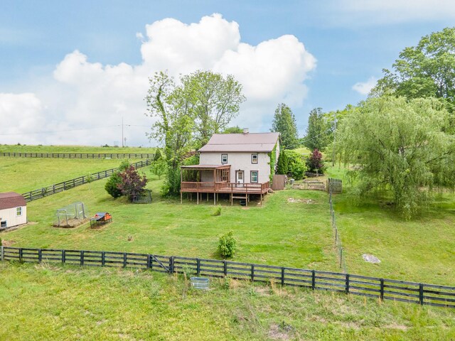 2046 Scribners Mill Rd, Culleoka, TN 38451 - view of yard featuring a deck and a view of countryside