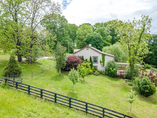 2046 Scribners Mill Rd, Culleoka, TN 38451 - view of yard featuring a wooden deck