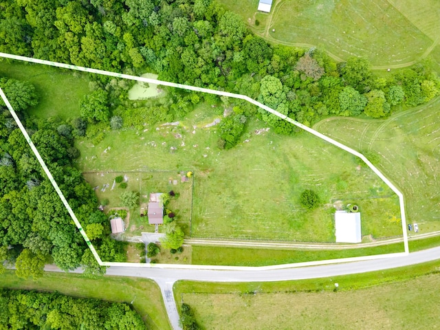 2046 Scribners Mill Rd, Culleoka, TN 38451 - aerial view of property and surrounding area featuring property boundaries highlighted
