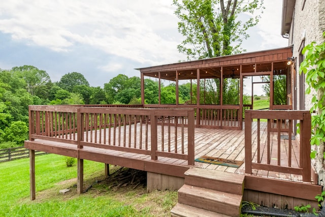 2046 Scribners Mill Rd, Culleoka, TN 38451 - deck featuring a lawn