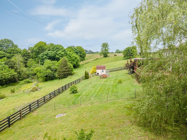 2046 Scribners Mill Rd, Culleoka, TN 38451 - view of yard with a view of countryside, an outdoor structure, and a storage shed