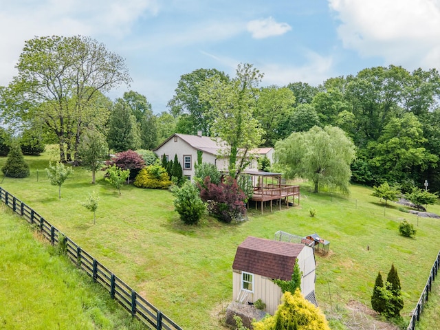 2046 Scribners Mill Rd, Culleoka, TN 38451 - view of yard featuring an outdoor structure and a deck