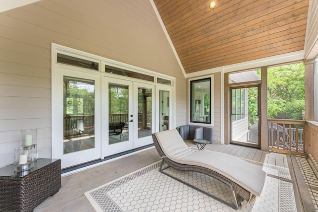 304 Cedar Hollow Ct, Lebanon, TN 37087 - sunroom / solarium with french doors, vaulted ceiling, and plenty of natural light