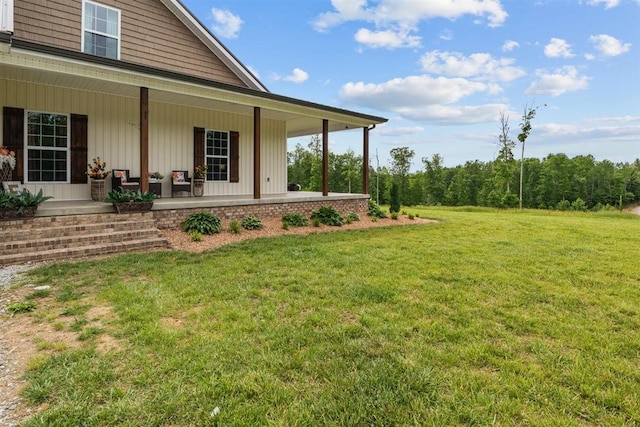 3571 Old Blacktop Rd, Mc Ewen, TN 37101 - view of green lawn with covered porch