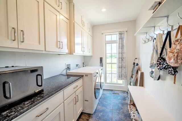 82 Staggs Rd, Ethridge, TN 38456 - washroom featuring separate washer and dryer, cabinet space, and recessed lighting