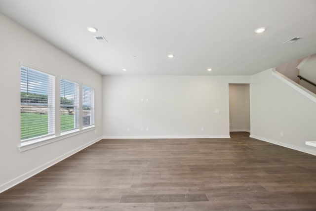4621 Winslet Dr, Smyrna, TN 37167 - unfurnished living room with recessed lighting, wood finished floors, baseboards, and stairway