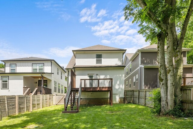 513 Westboro Dr, Nashville, TN 37209 - back of property with stairway and a deck